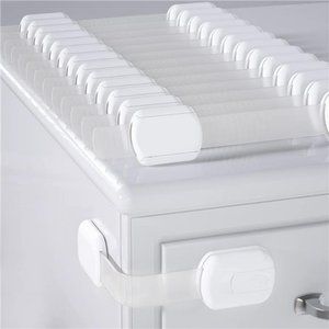 14 Pack Baby Proof Cabinet Latches with 12 Extra 3M Adhesives